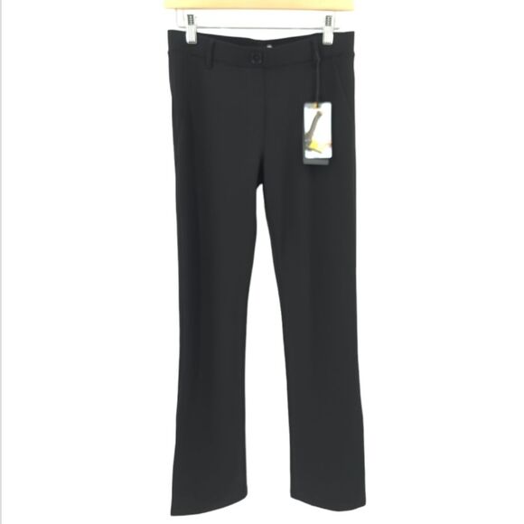 Betabrand Yoga Dress Pants Classic Straight Leg Black Pull-On Petite Small NWT - Picture 1 of 13